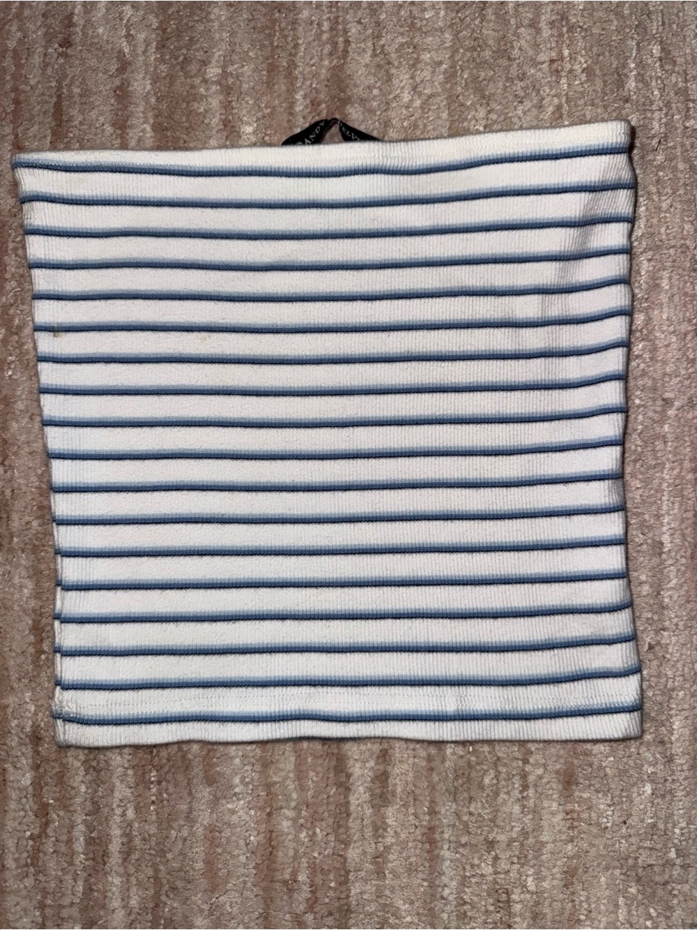Brandy Melville White and Blue Striped Tube Top